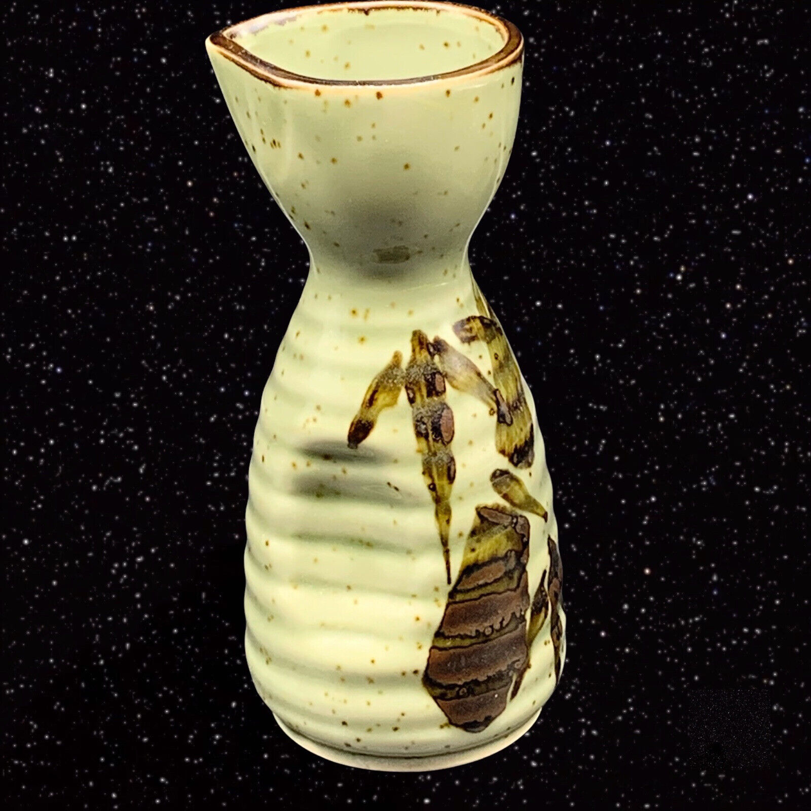 Vintage Japanese Pottery Sake Bottle 4.5”T 2”W