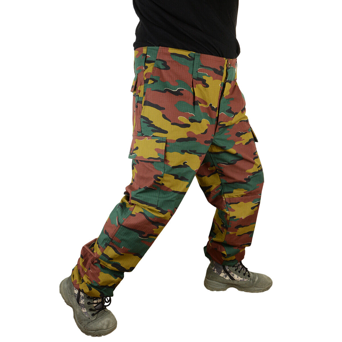 Original Belgian Army Ripstop Trousers - M90 Jigsaw Camouflage Army Surplus