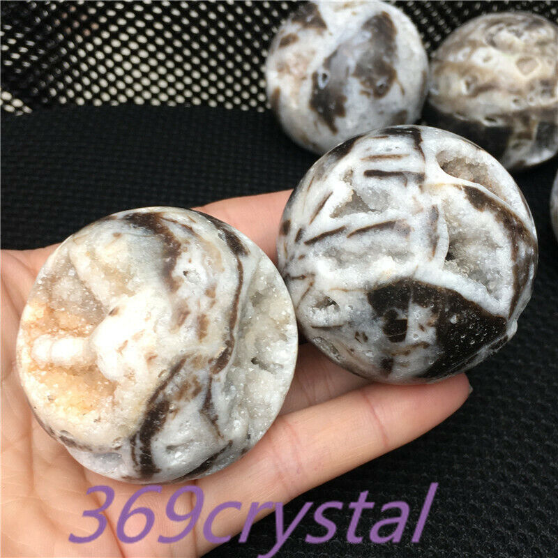 50mm Natural sphalerite Geode Quartz sphere Crystal Ball Reiki Healing gift 1pc