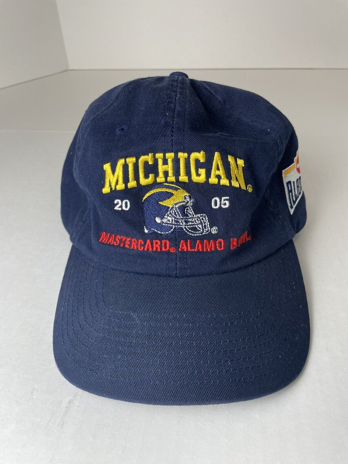 Michigan Wolverines Hat Cap Vtg 2005 Original Alamo Bowl Mastercard