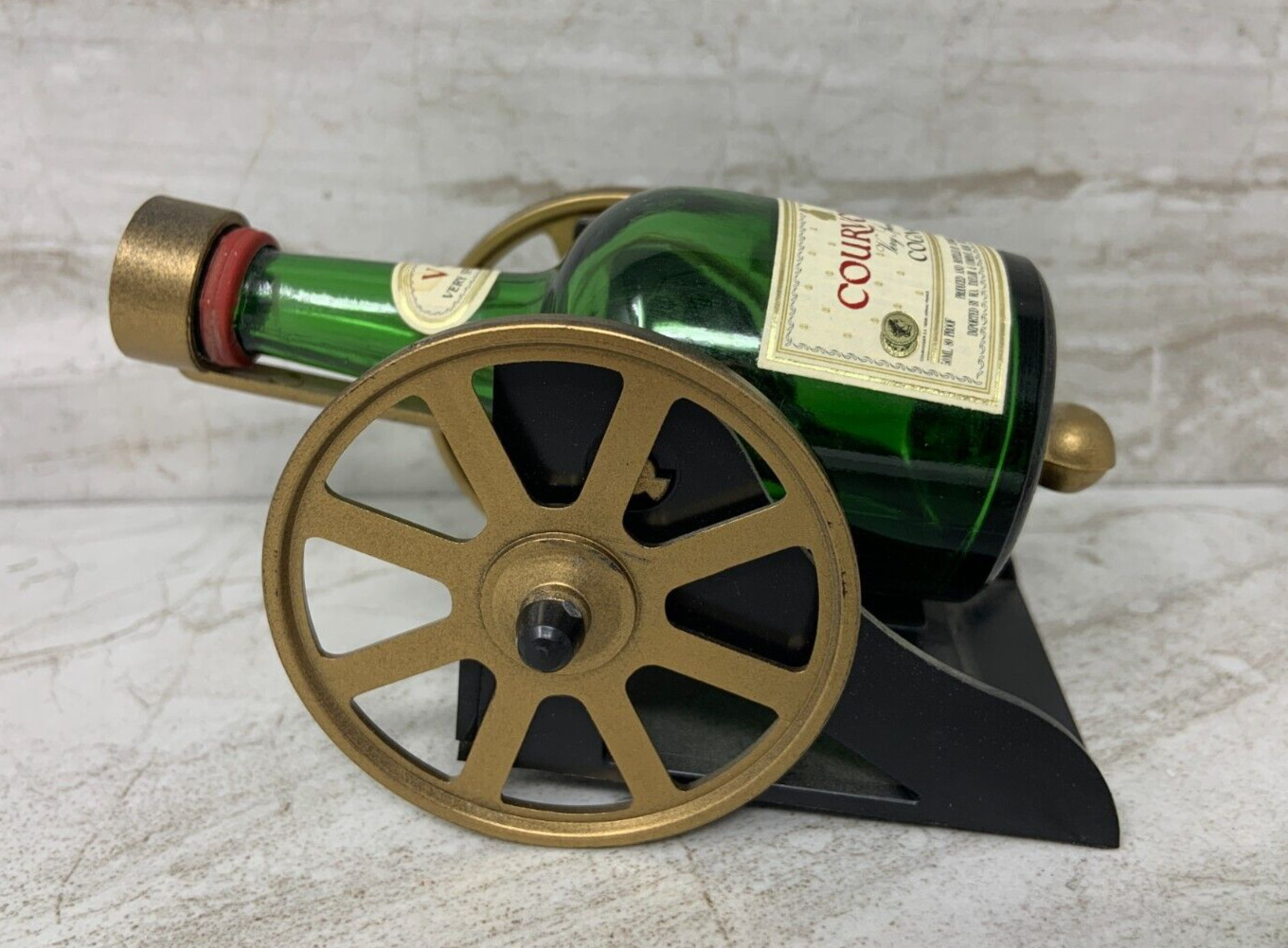 Vintage Courvoisier Very Special Cognac Cannon Bottle 1/16 Pint Empty 50ml