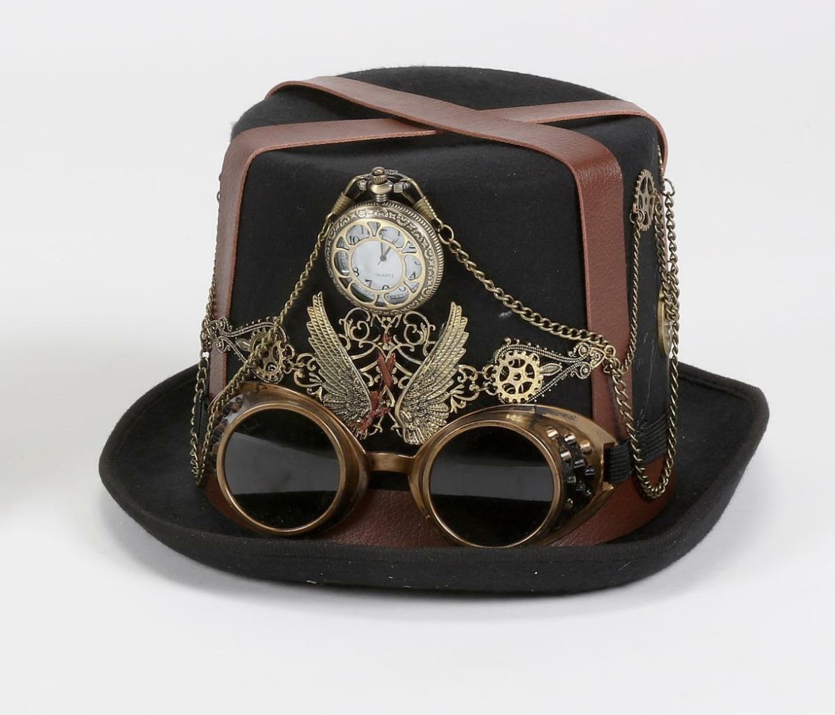 180 Degrees Steampunk Halloween Costume Top Hat Pocketwatch Decor Accent Adult