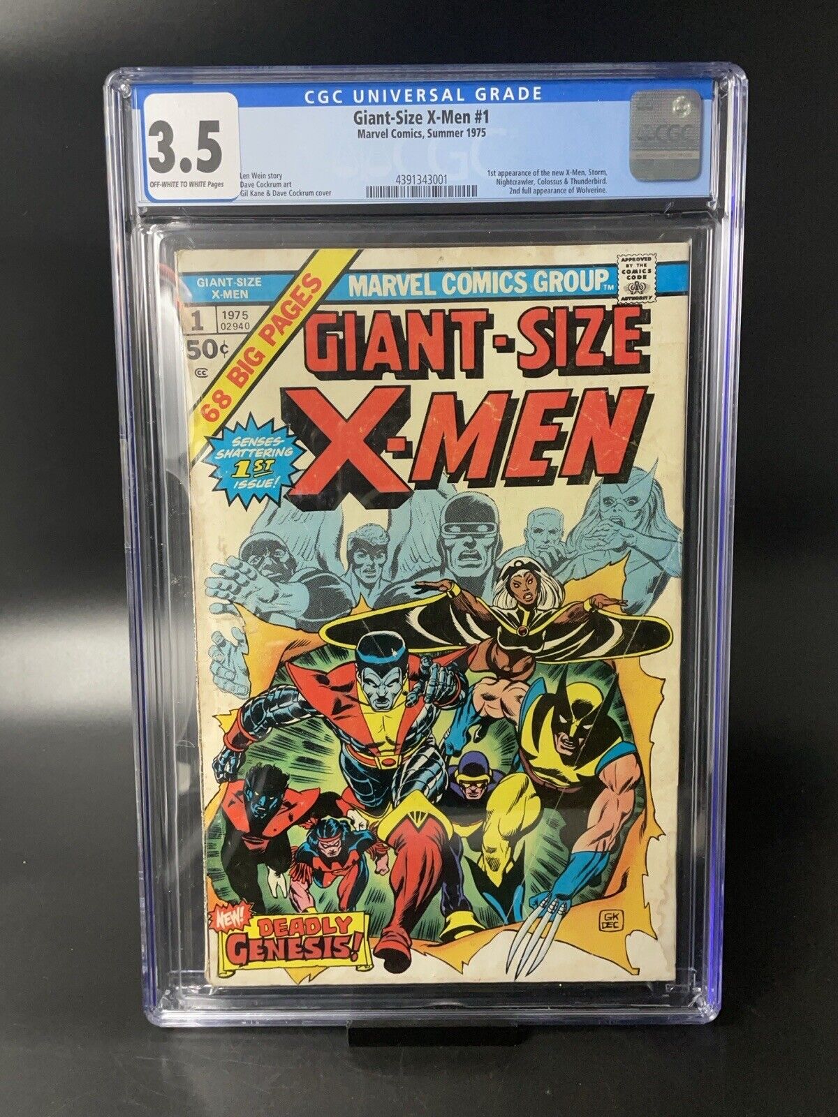 GIANT SIZE X-MEN #1 CGC 3.5 1975 Grail Key 🔑  1st X-Men Colossus Wolverine 💎