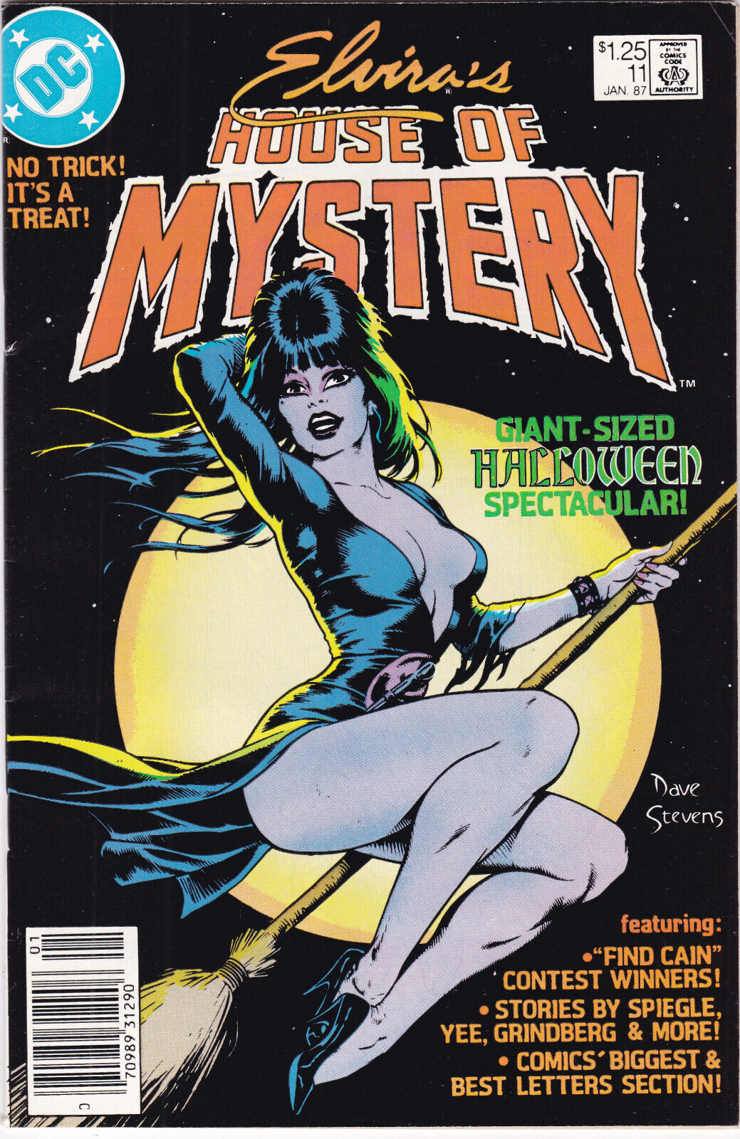 ELVIRA\'S HOUSE OF MYSTERY #11  VERY FINE DAVE STEVENS NEWSSTAND SEXY COVER 1987
