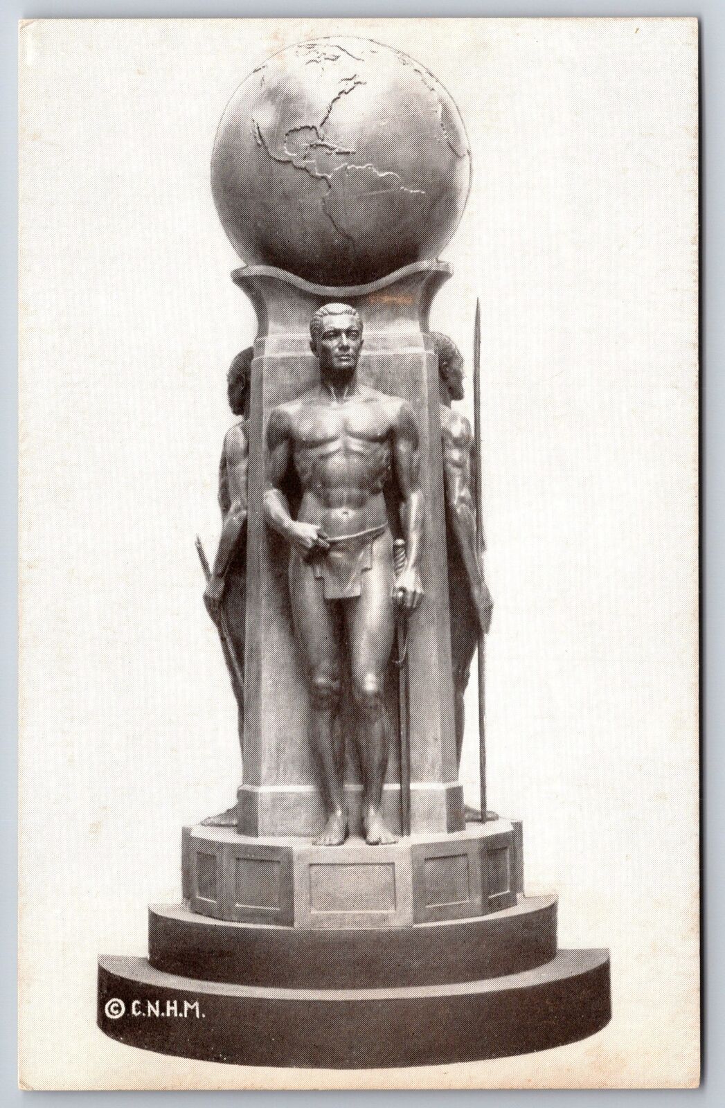 Chicago IL~Sculpture In Bronze @ Chauncey Keep Memorial Hall~Vintage Postcard