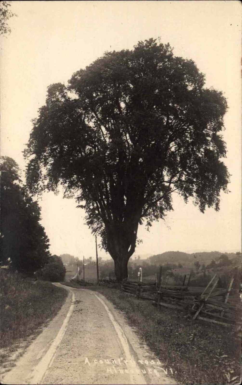 Hinesburg Vermont VT Counry Road Real Photo RPPC Vintage Postcard