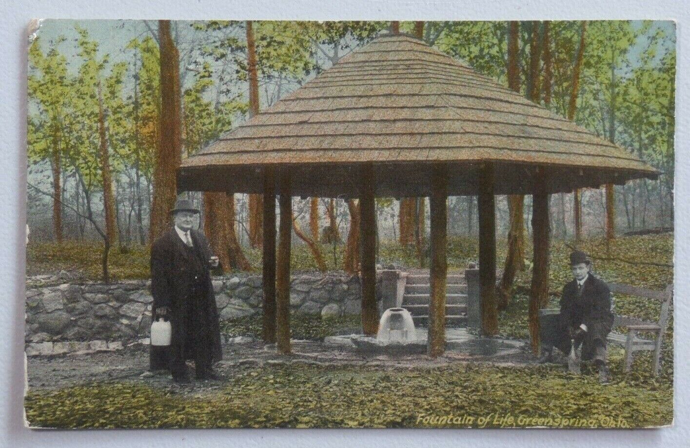 Fountain of Life, Greensprings, Ohio 1916 Divided Back Postcard 7792