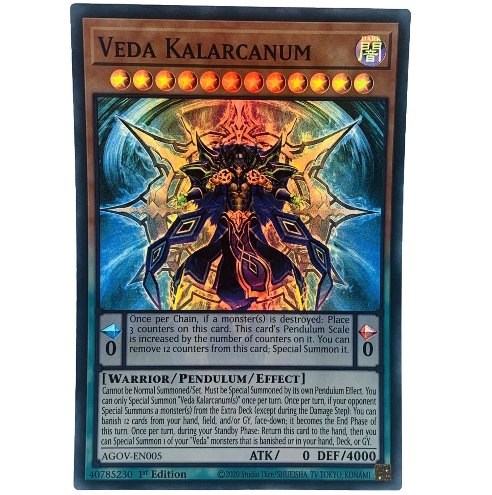 YUGIOH Veda Kalarcanum AGOV-EN005 Super Rare Card 1st Edition NM-MINT