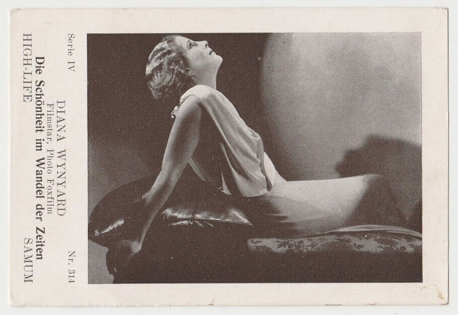 Diana Wynyard 1931-36 Samum High Life Large PAPER STOCK Trading Card #314 E5