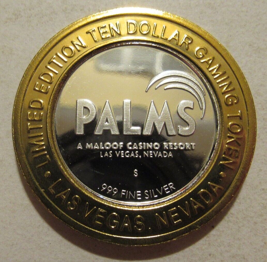 Palms Casino Ten Dollar Silver Gaming Token 