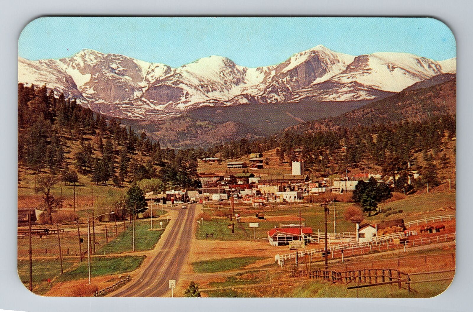 Estes Park CO-Colorado, Estes Park Village, Antique Vintage Souvenir Postcard