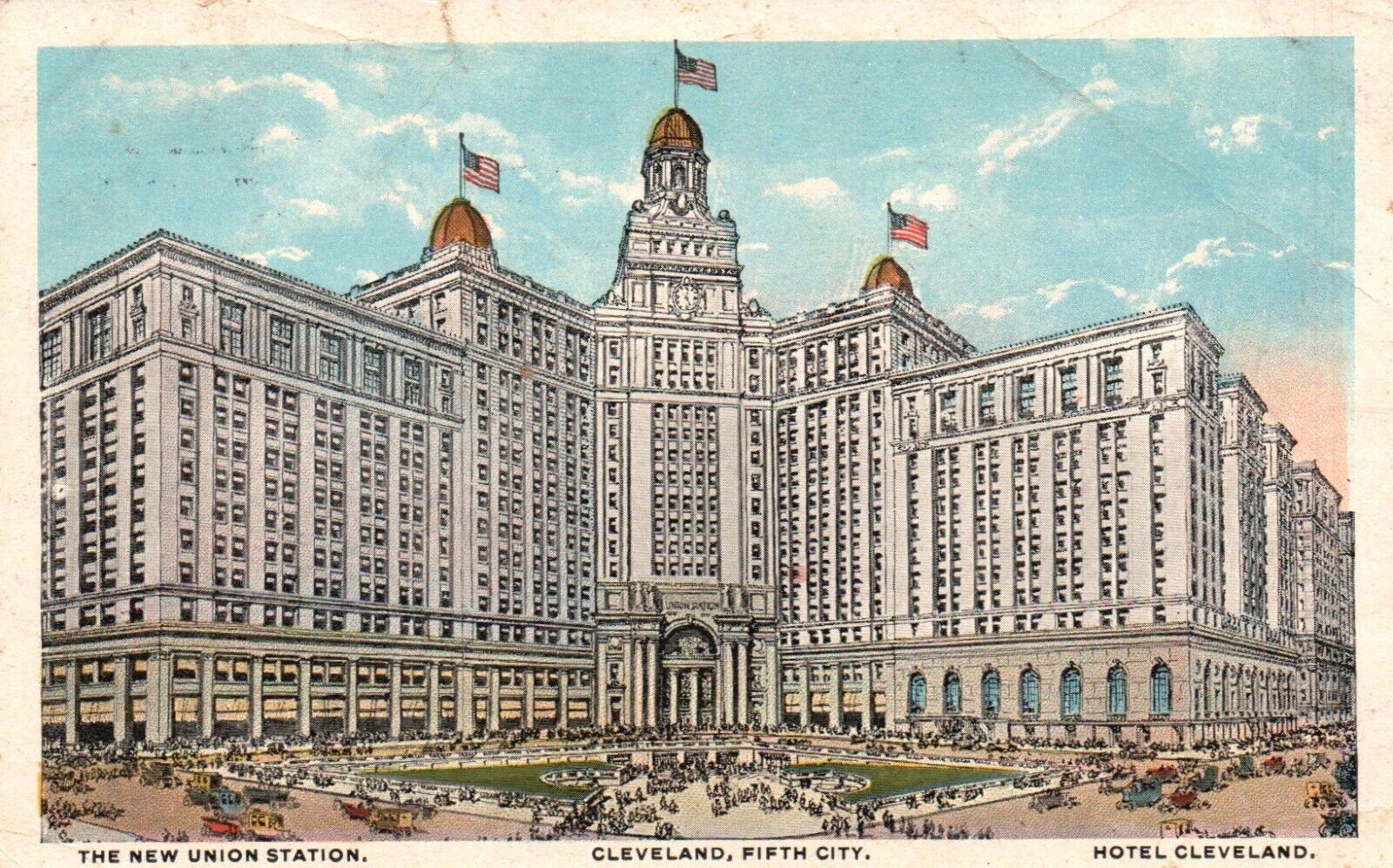 Postcard OH Cleveland Ohio New Union Station Hotel Cleveland 1921 Old PC J9305