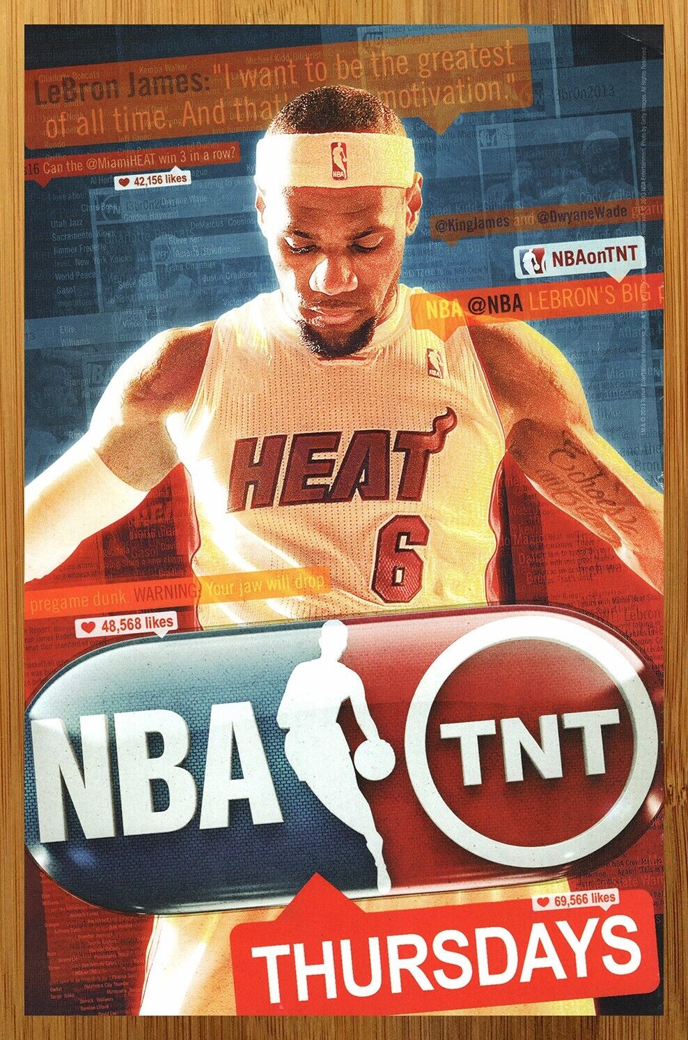 2012 NBA Basketball Print Ad/Poster Lebron James TNT Sports TV Promo Wall Art