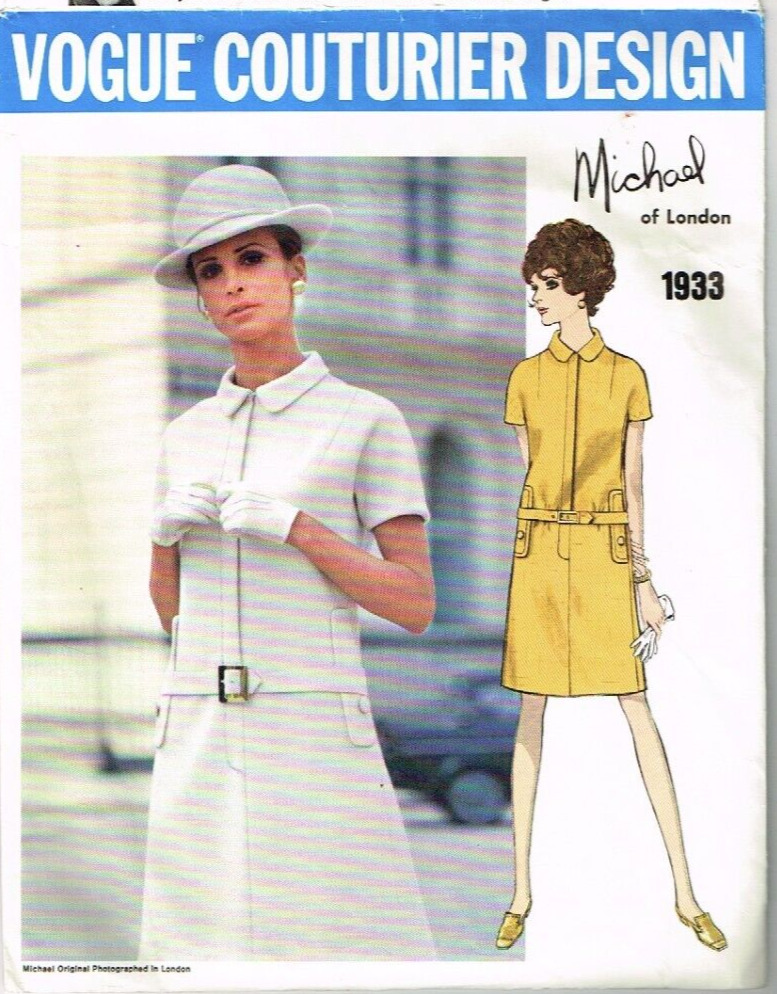 Michael of London Vogue Couturier Design Pattern 1933 Size 8 1960\'s Vintage