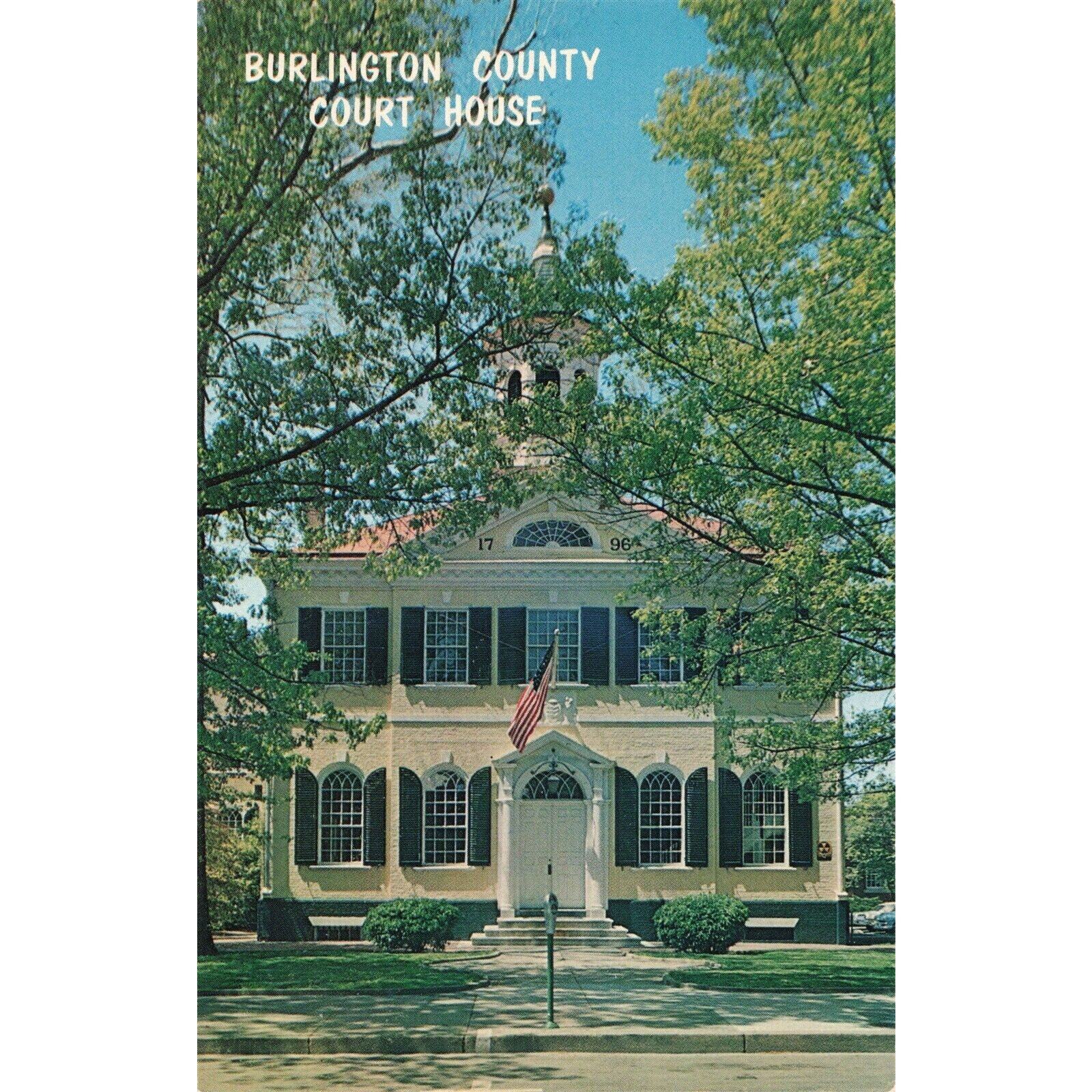 Burlington County Court House Mount Holly New Jersey USA Flag Postcard 2T5-414