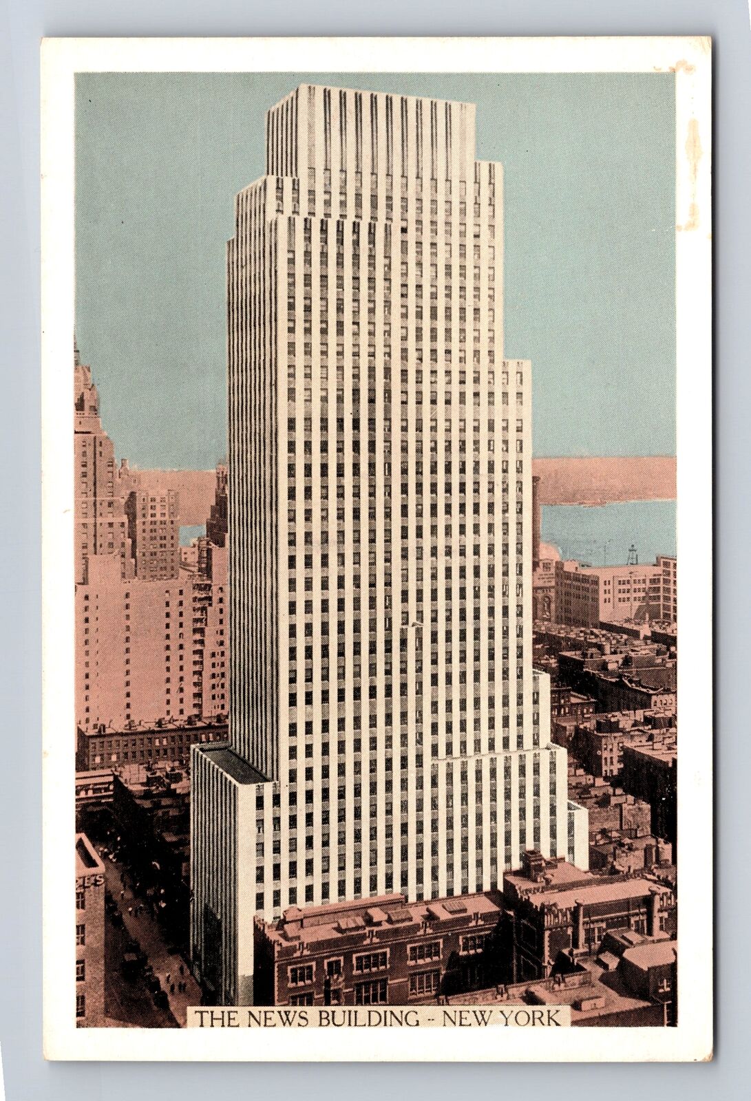 New York City NY, the News Building, Antique Vintage Souvenir Postcard