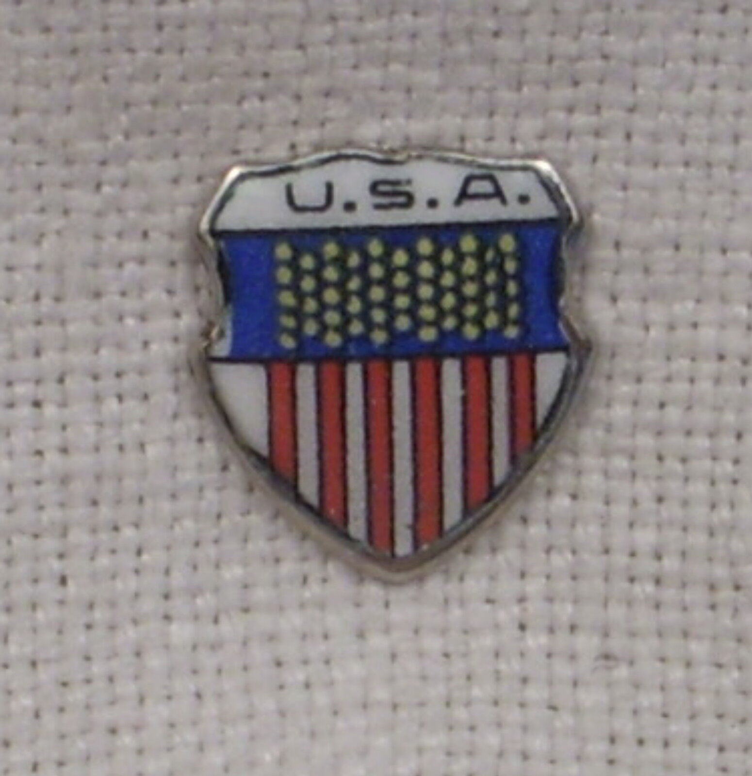 Vintage REU Enameled -U.S.A.- Souvenir/Bell Shield/Emblem to Apply - Crafting