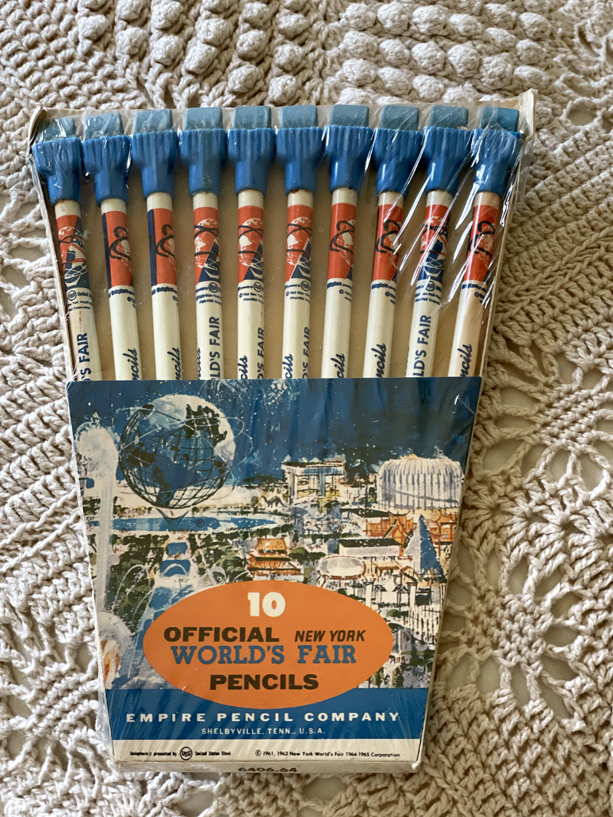 1964-65 NEW YORK World\'s Fair Souvenir Pencil Set: Unopened 10 Count