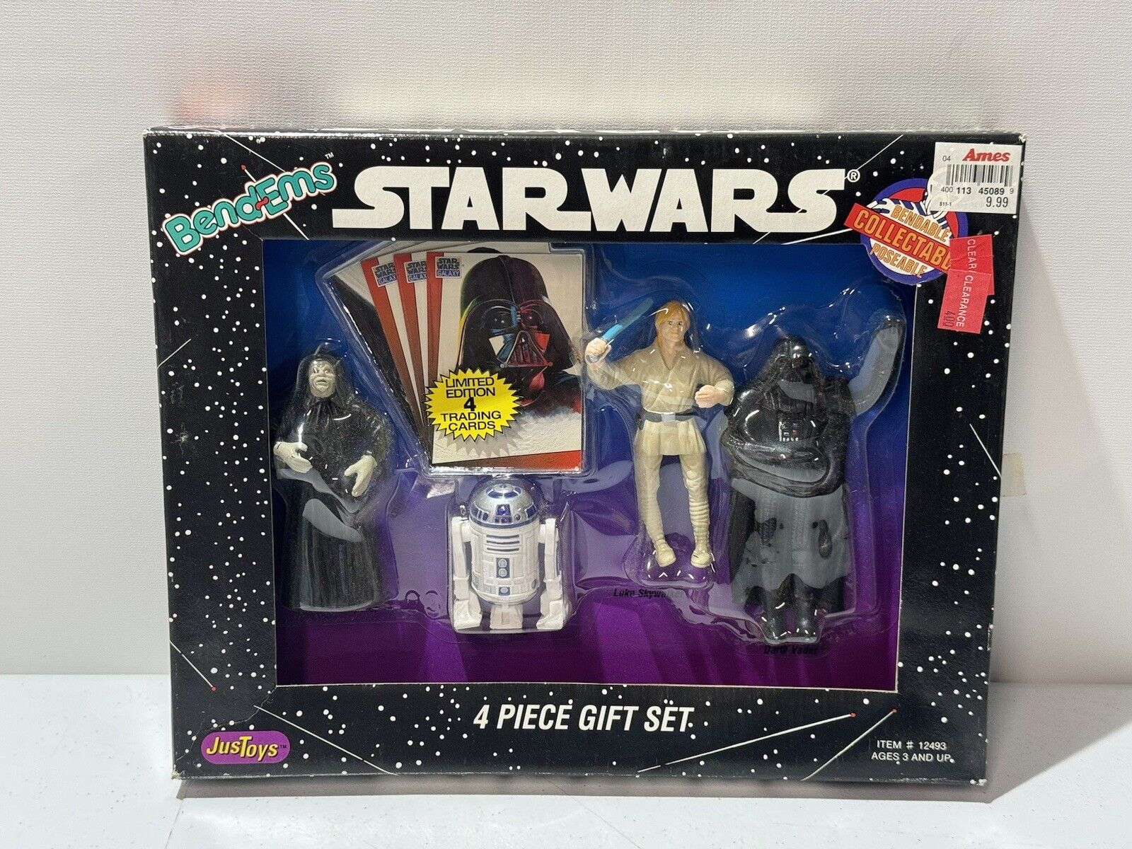 Vintage STAR WARS BEND-EMS 4 PIECE GIFT SET 4 Collector Cards JusToys New