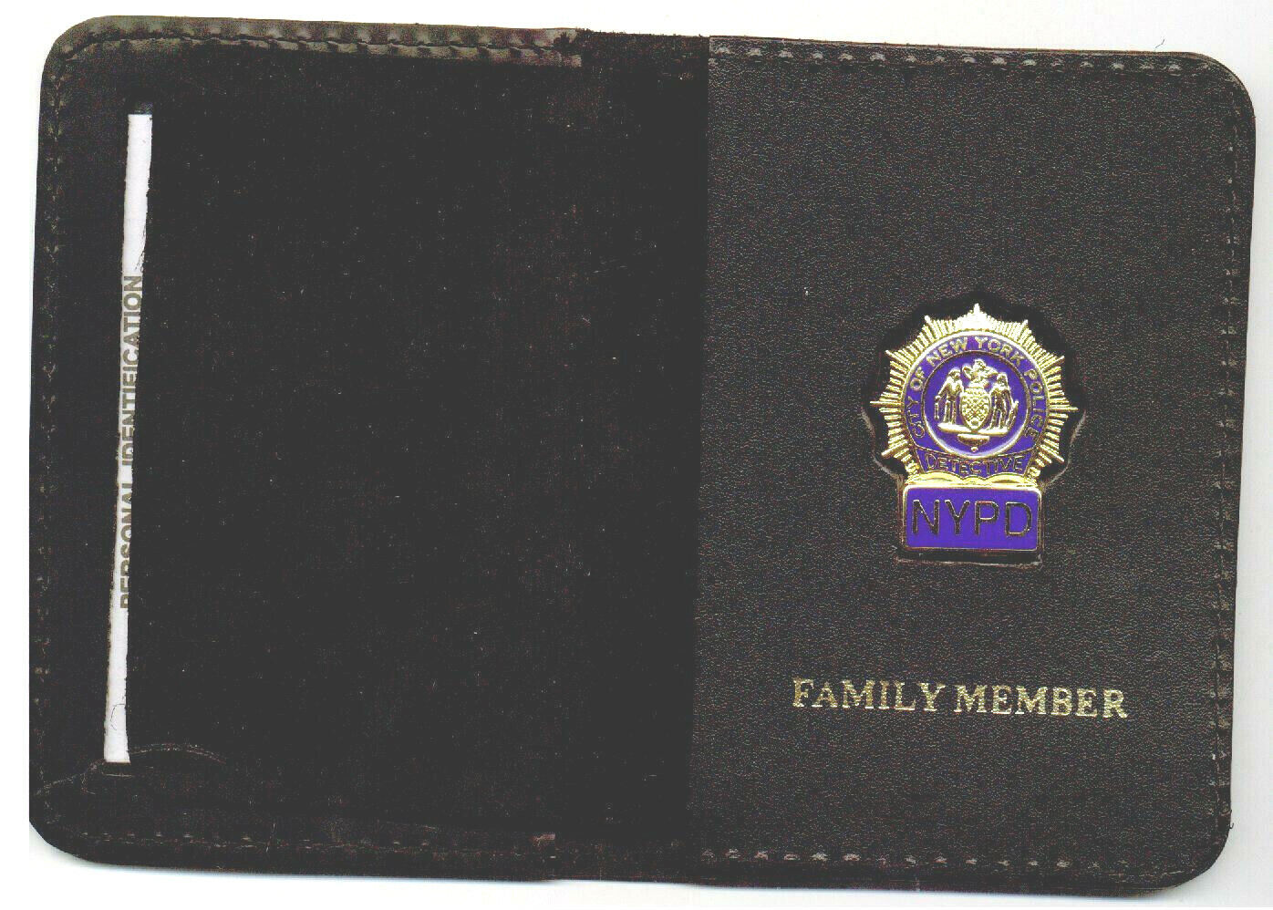 Police Detective Family Member Blue Panel 1-Inch Mini Pin Wallet