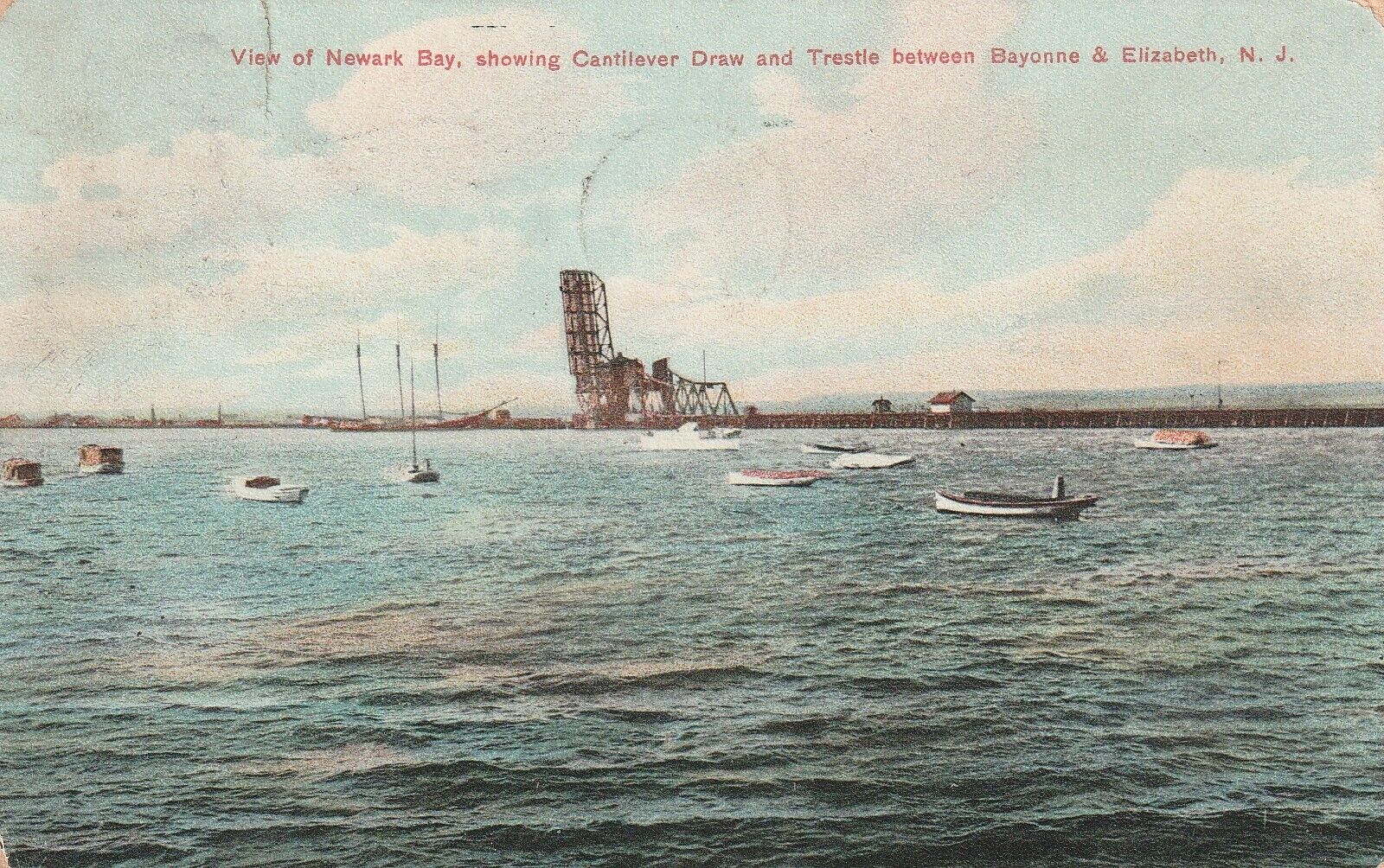 View of Newark Bay Showing Cantilever Draw and Tressel between Bayonne and Eliza