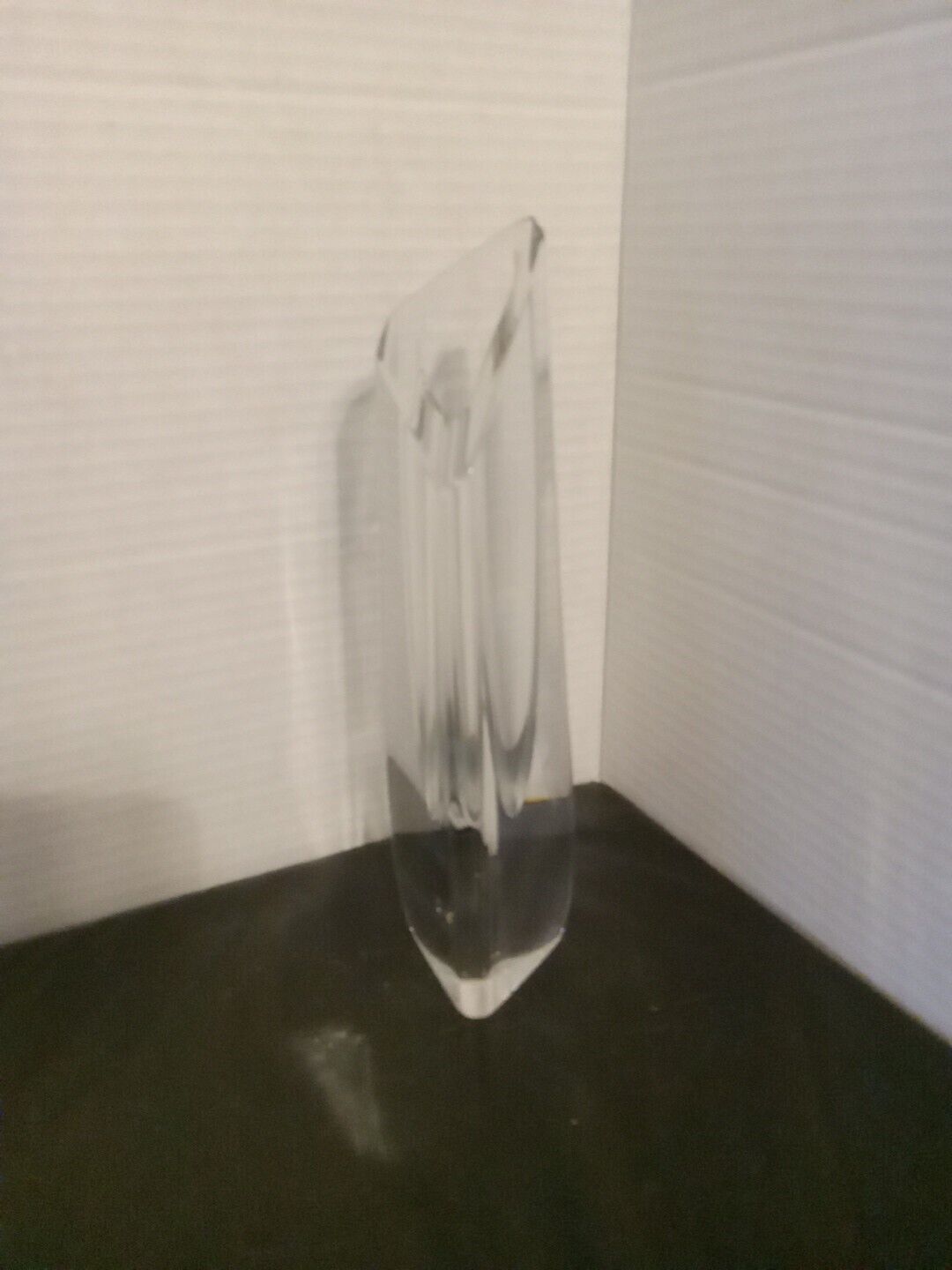 Beautiful Baccarat Crystal Rose Bud Vase Signed 9 Inches Tall. 2 Small Chips.