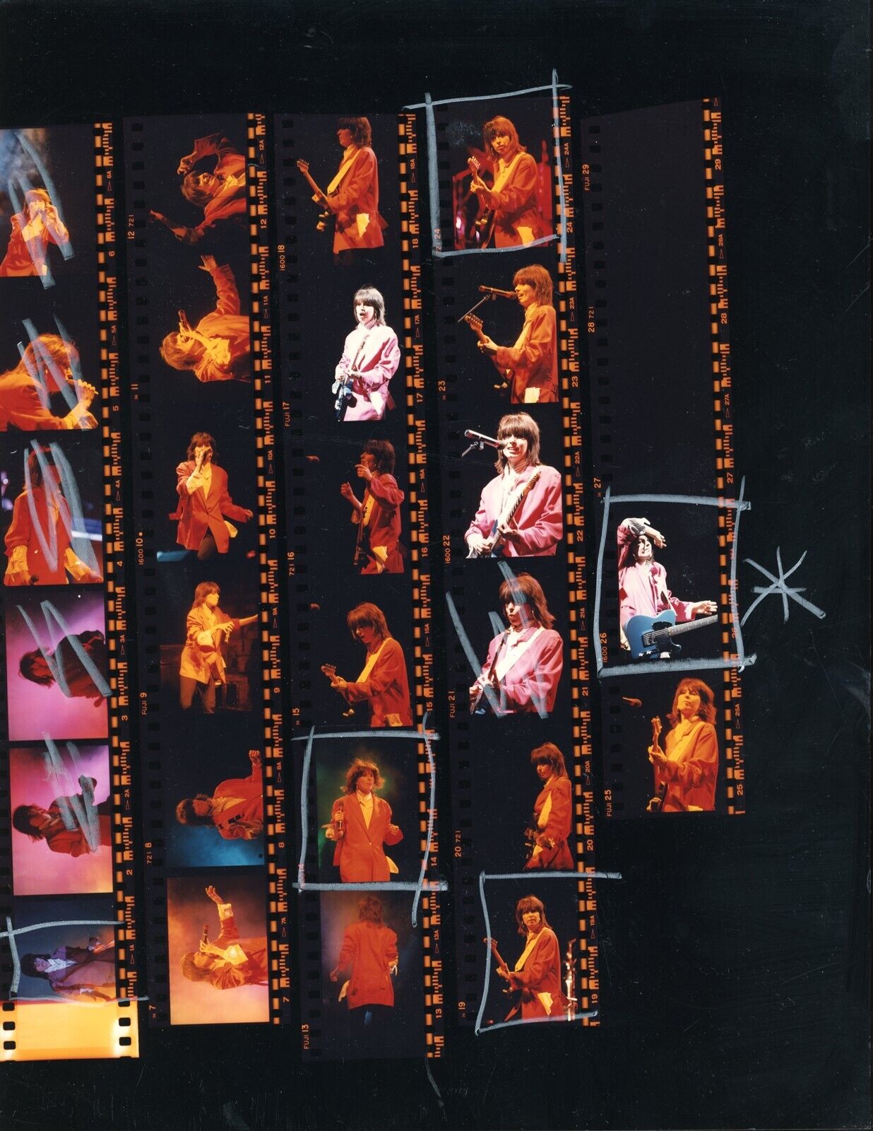 LG68 1987 Original Oversize Contact Sheet Photo THE PRETENDERS CHRISTY HINDS