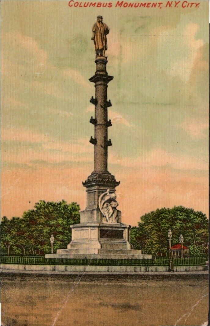 Columbus Monument, Postcard 1910s New York