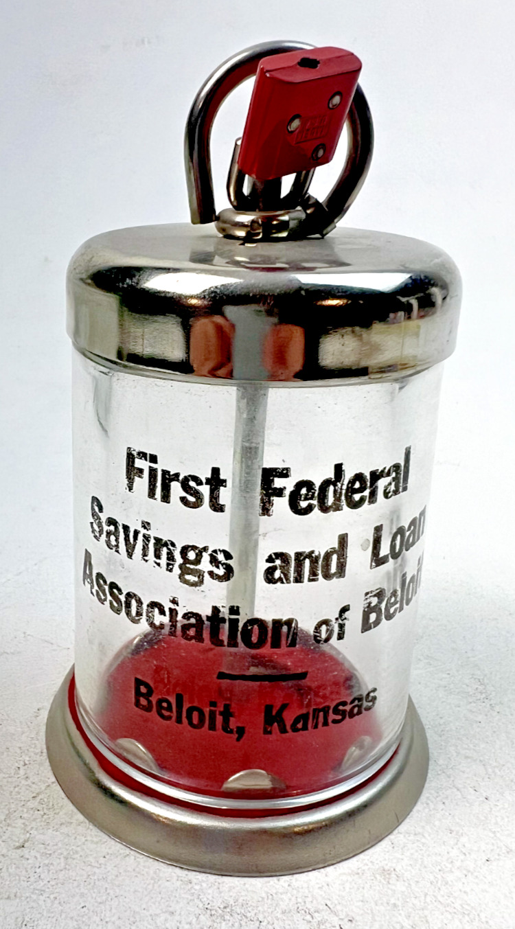 Vintage First Federal Savings & Loan Association Coin Bank - Beloit, Kansas