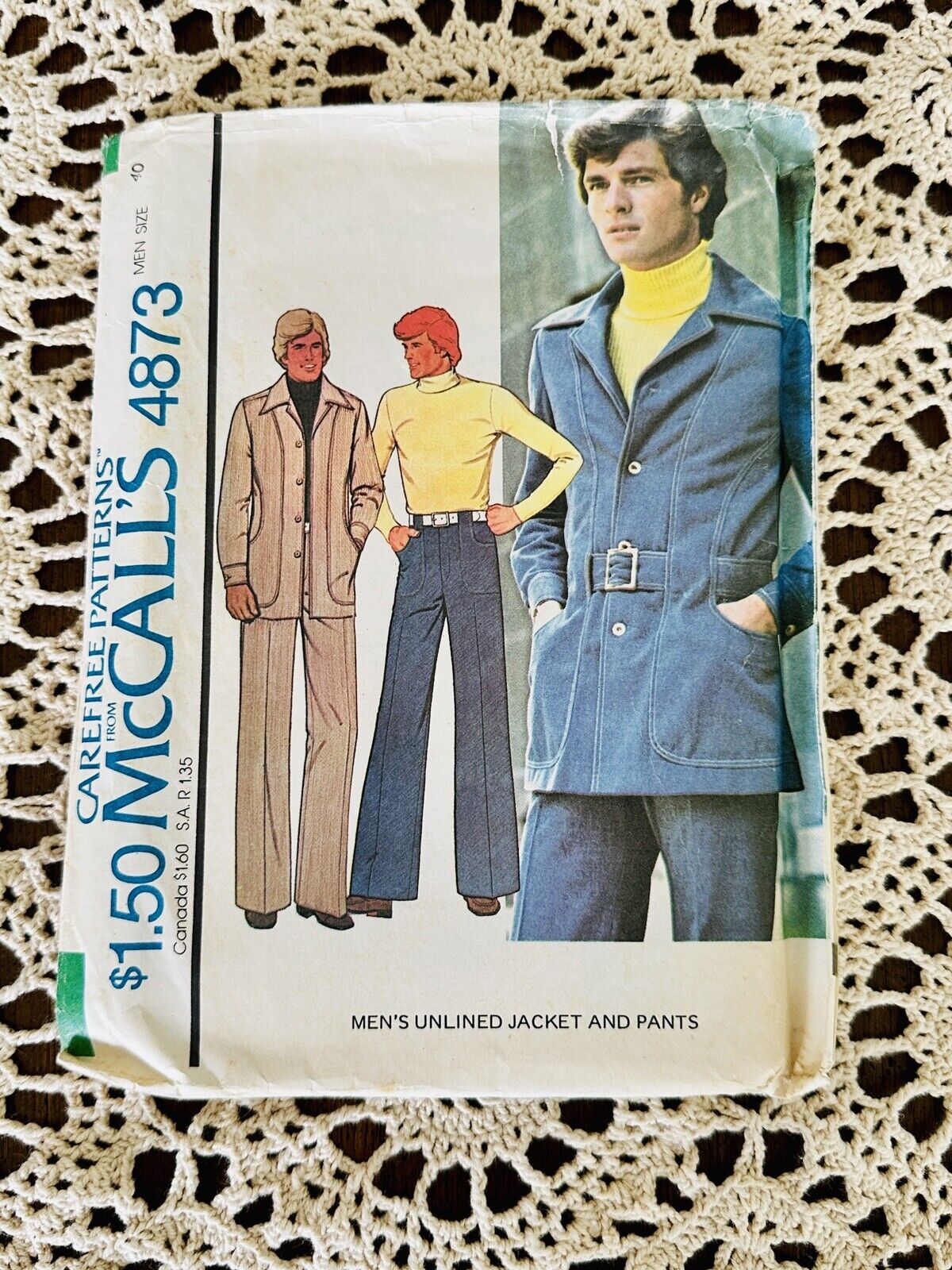 Vintage Men’s Size 40 Pants/jacket Outfits Suits Sewing Patterns Easy Instructio