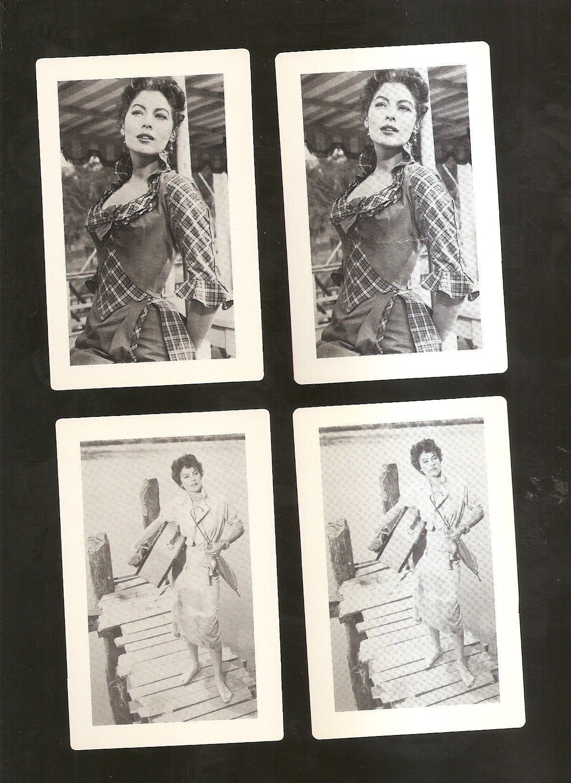 1951-53 MGM Movie~4 cards~AVA GARDNER-Show Boat & Mogambo ~ NM-MINT CONDITION