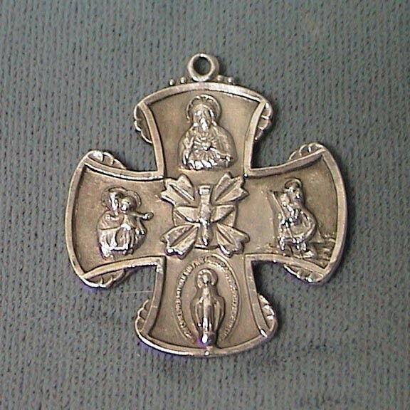 Vintage Sterling Silver Religious Medal CHAPEL Catholic Call A Priest Pendant