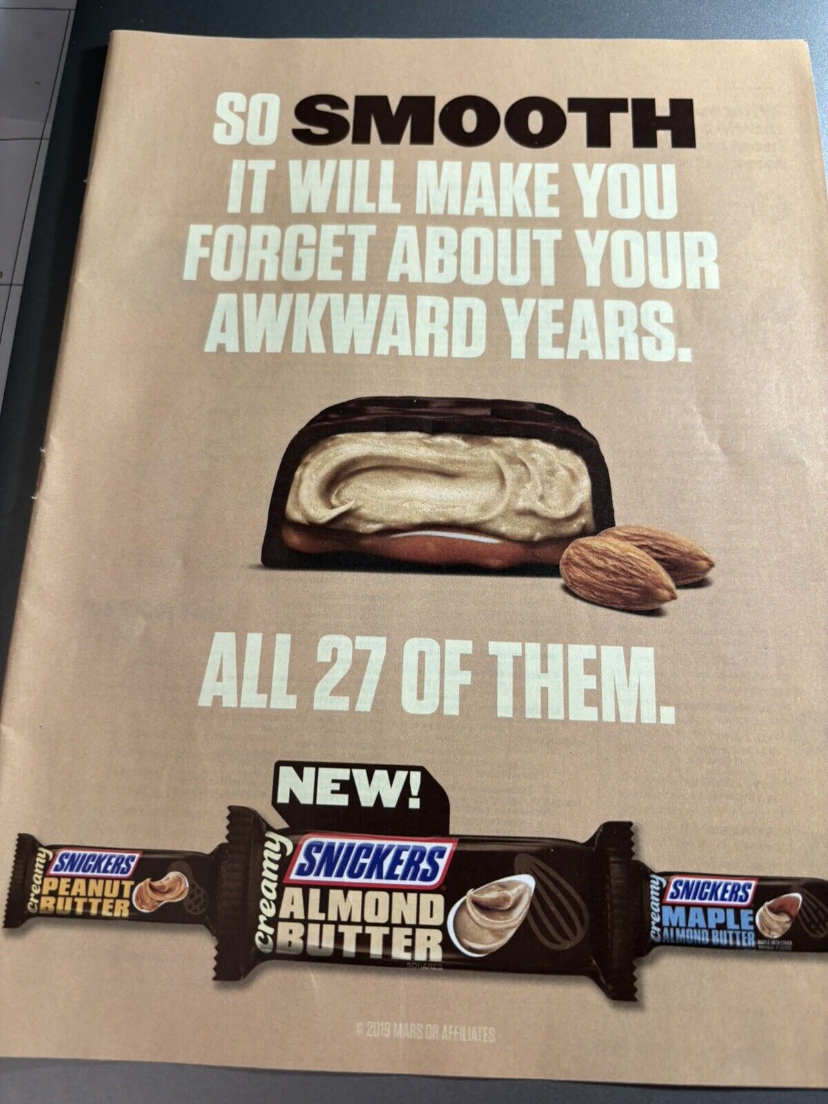 2019 Funny Ad For Snickers Almond Butter 8 X 11 Dimensions 