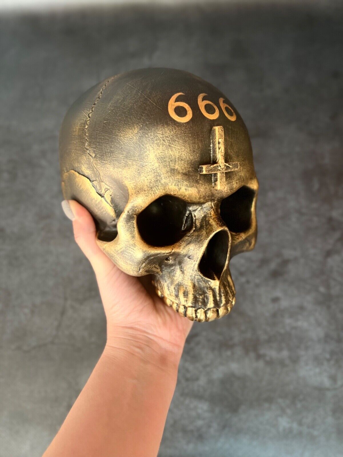 Satan Skull 666 Inverted cross Occultism  Alrar Witchcraft tools HANDMADE