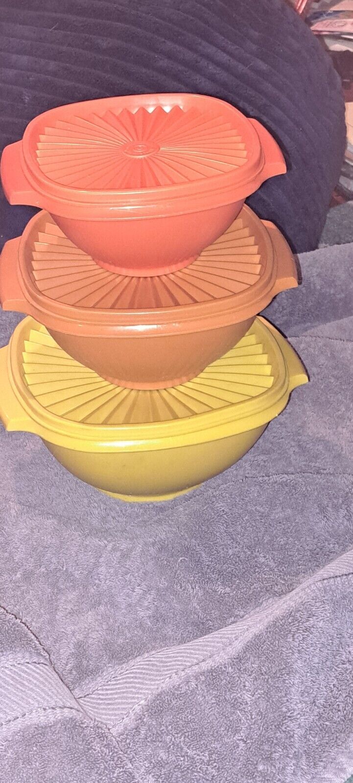 3 Piece Vintage Tupperware Servalier Bowls Euc