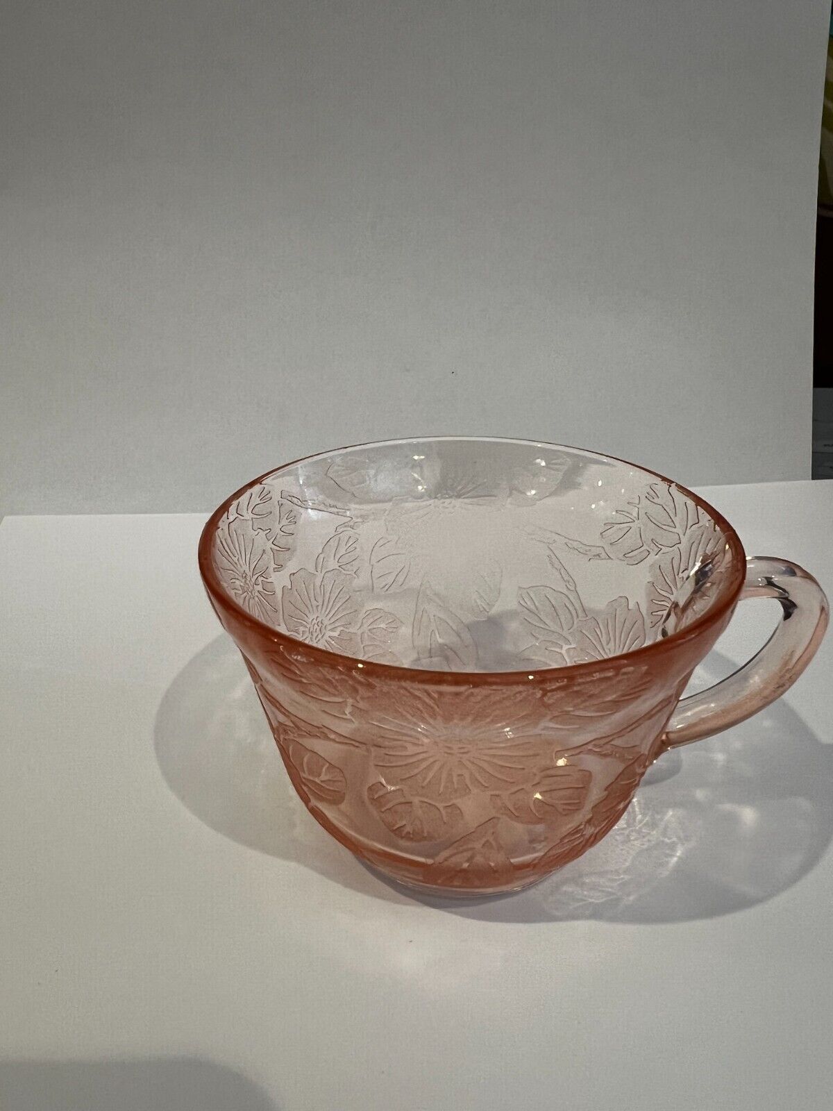 Vintage Macbeth Evans Dogwood Pink Depression Glass Teacup