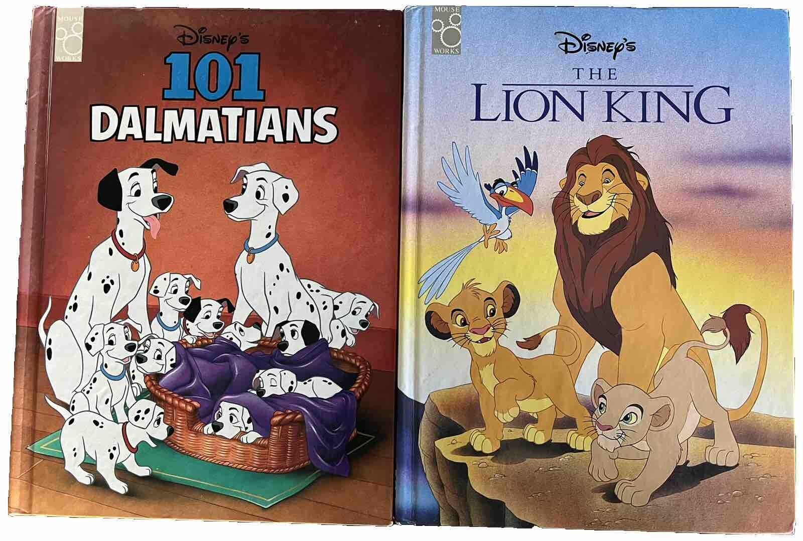 Lot of 2 Disney Mouse Works Books: 101 DALMATIANS & THE LION KING