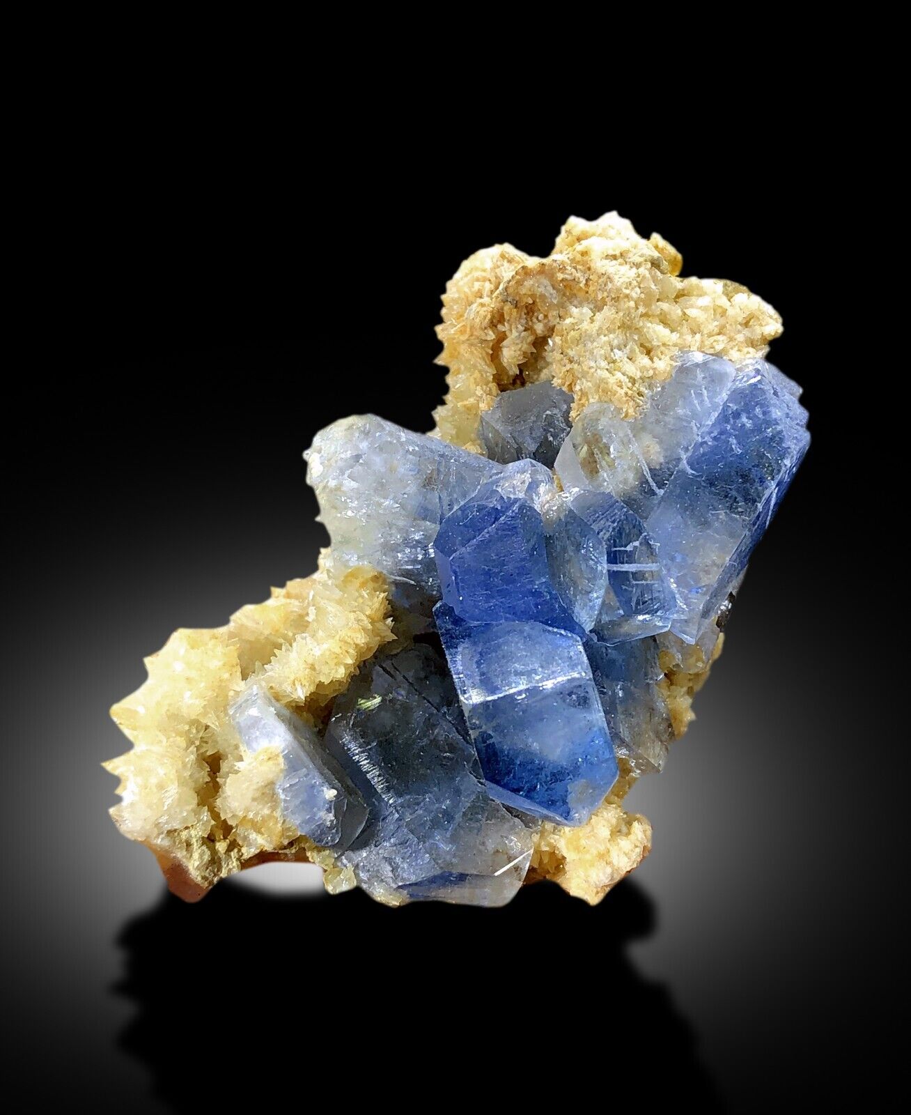 Blue Celestine Crystals with Yellow Calcite from Afghanistan, 30 gram