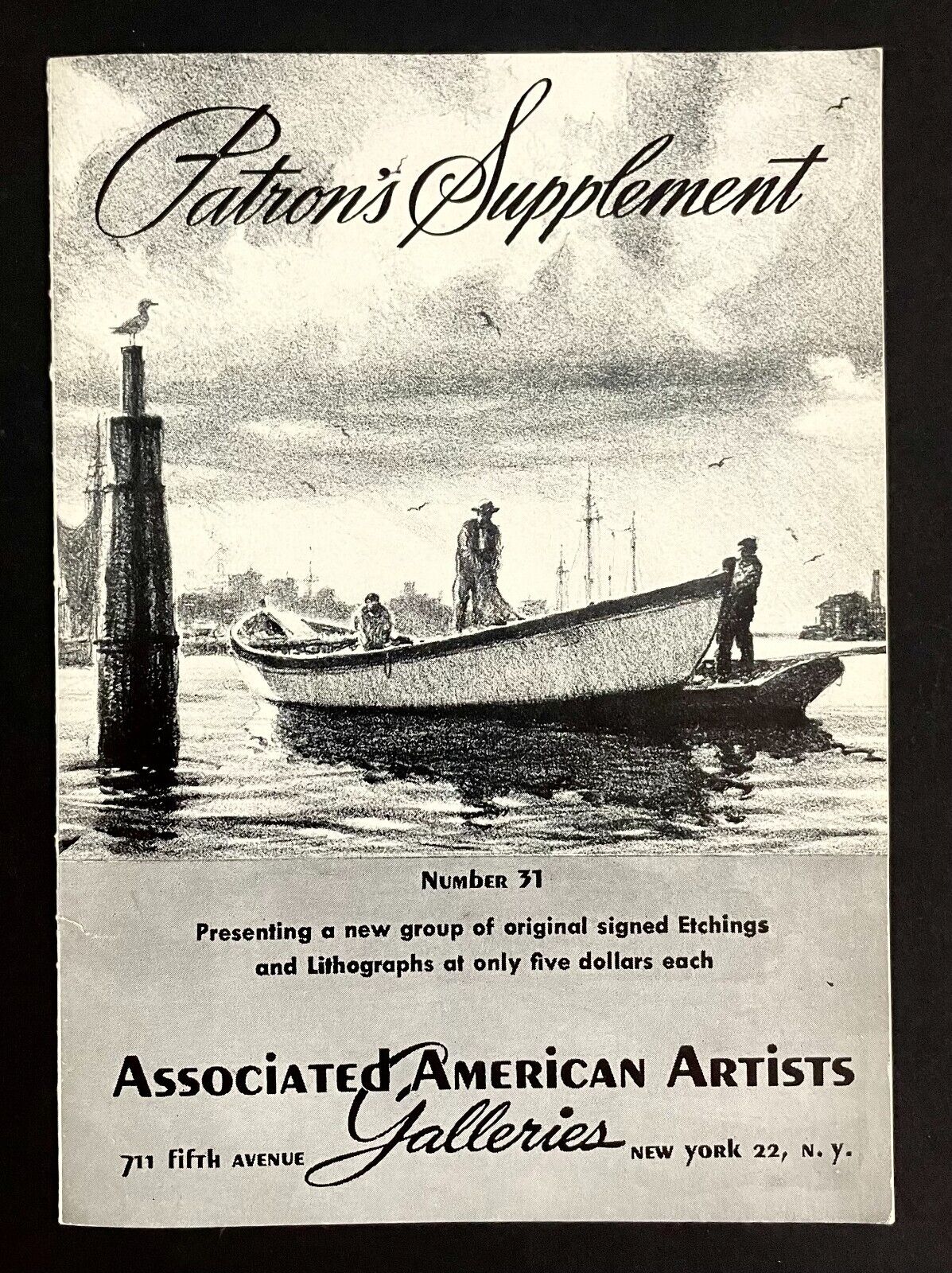 1940s Associated Artists New York Patron\'s Supplement Art Etchings Bulletin 31