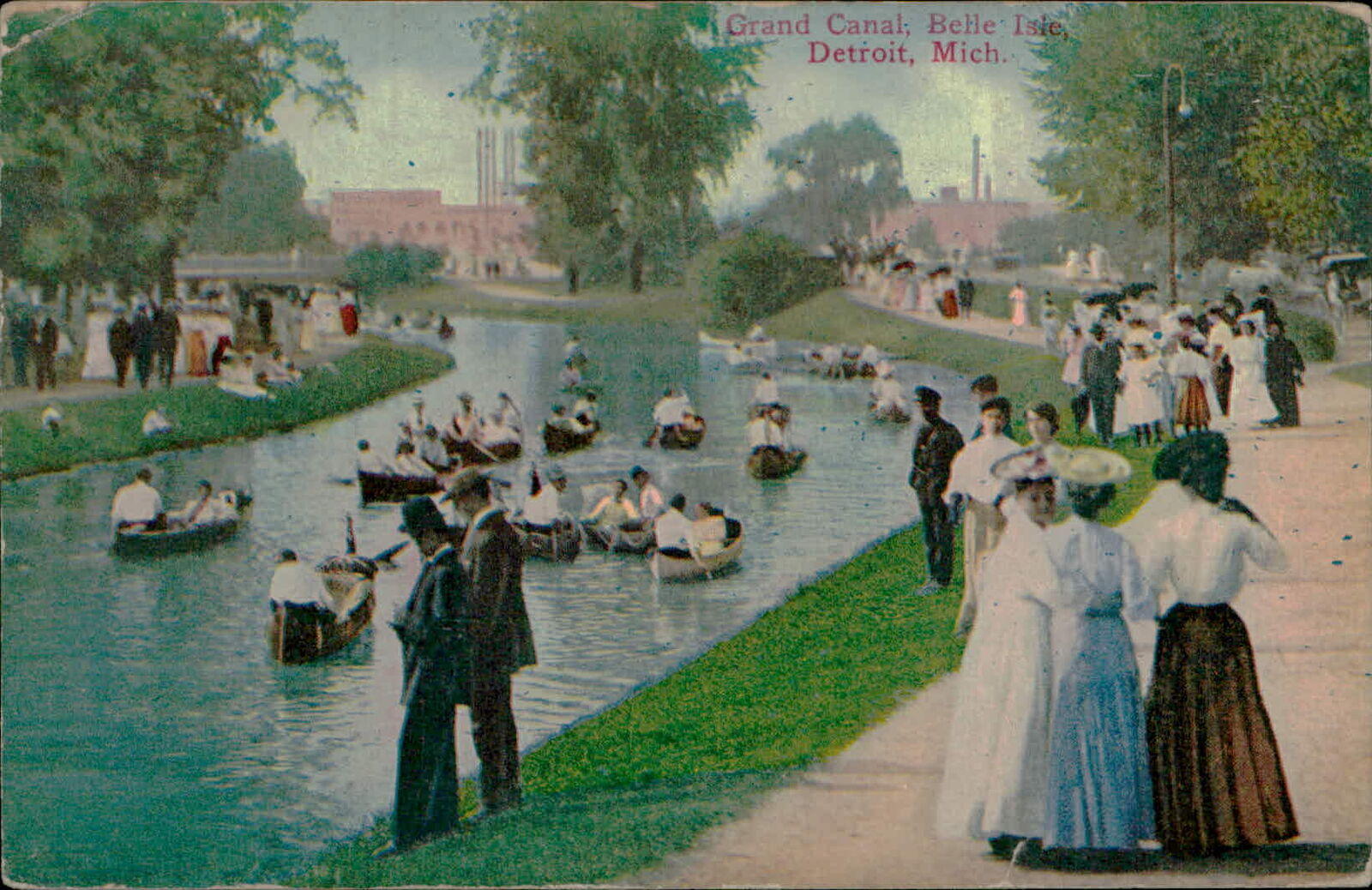 Postcard: DB Grand Canal, Belle Isle, Detroit, Mich.