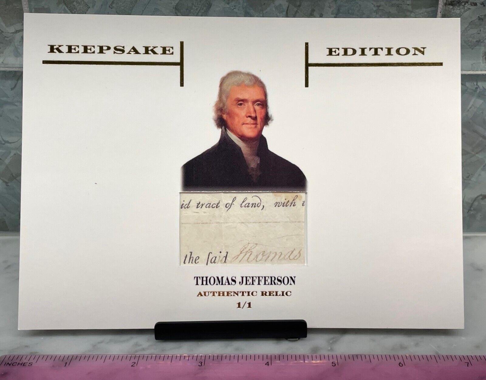 2023 Keepsake Edition Authentic Relic 1/1 Document THOMAS JEFFERSON COA