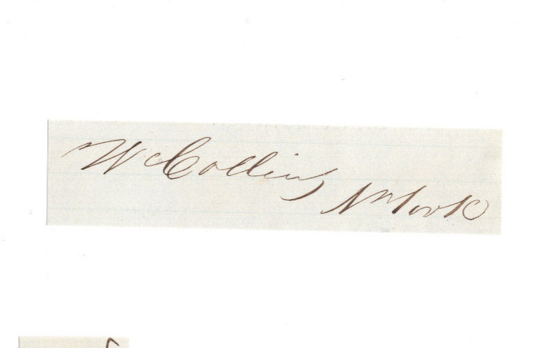 William Collins (1818-1878) Signed Clip Autographed US Congress New York