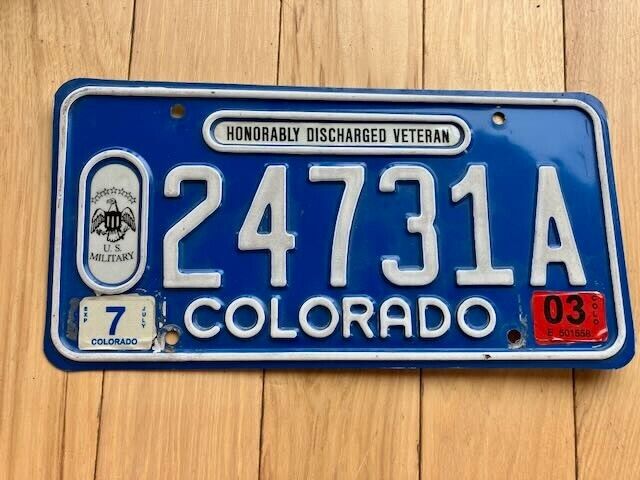 2003 Colorado Honorably Discharged Veteran License Plate