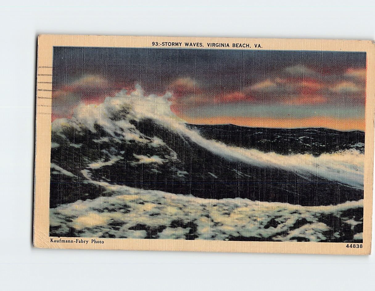 Postcard Stormy Waves, Virginia Beach, Virginia