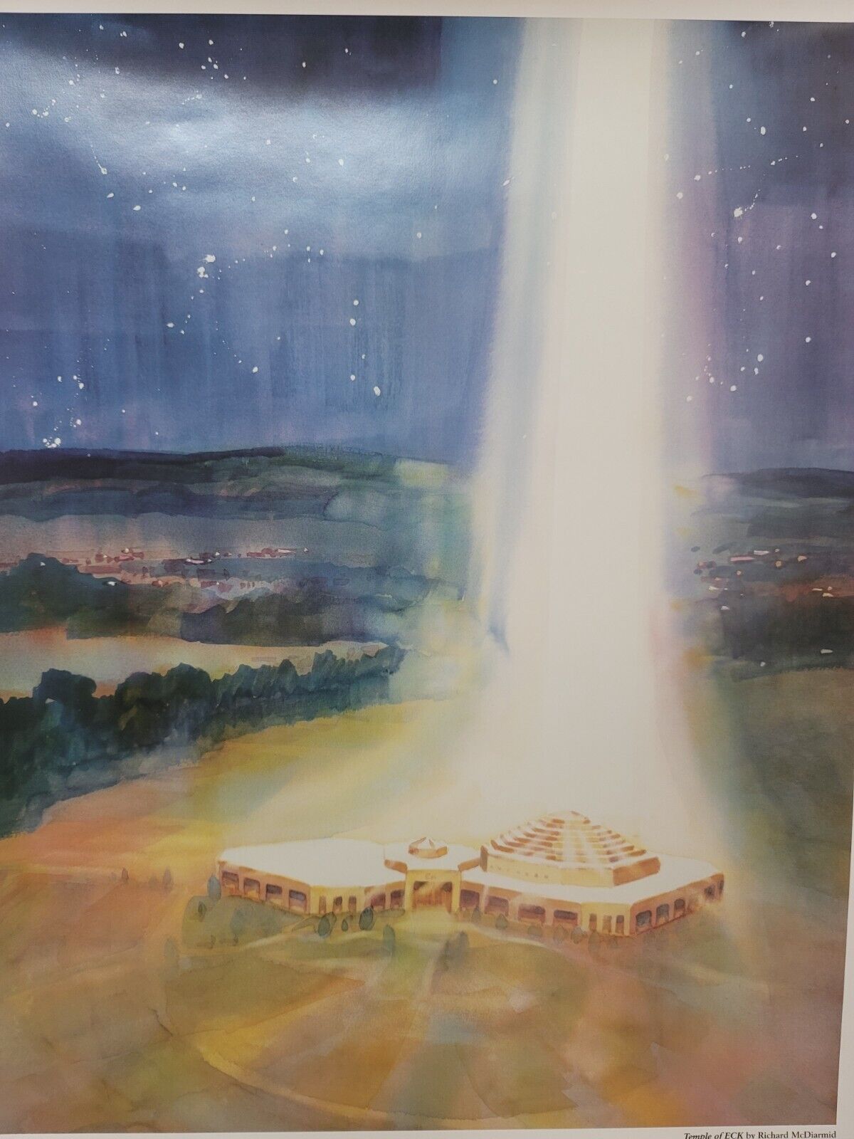 Vintage Art Poster 18x24 The Temple of ECK A Beacon of Divine Light and Love