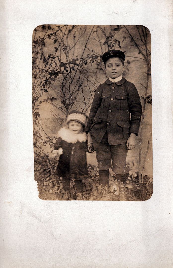 Two Children Real Photo Postcard rppc