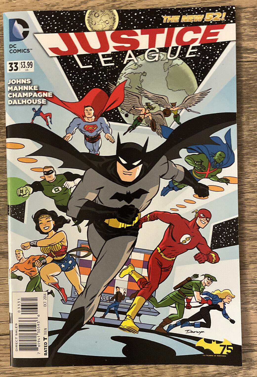 Justice League 33 Retro Batman variant by Darwin Cooke DC Comics 2014 NM- C02