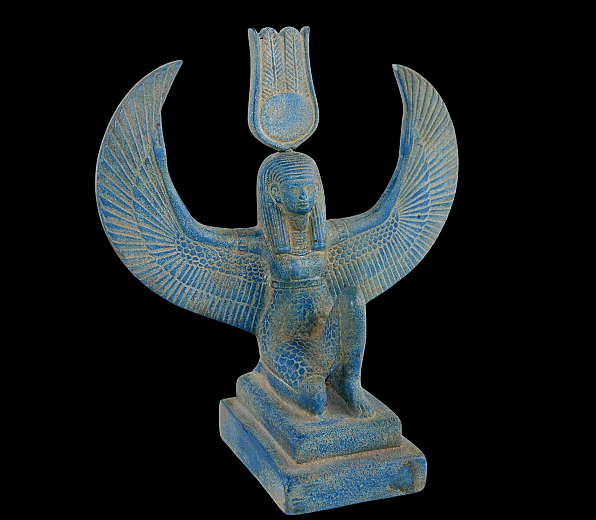 RARE ANCIENT EGYPTIAN ANTIQUE ISIS Ma'at Winged Set Statue Stone Lord Of Truth
