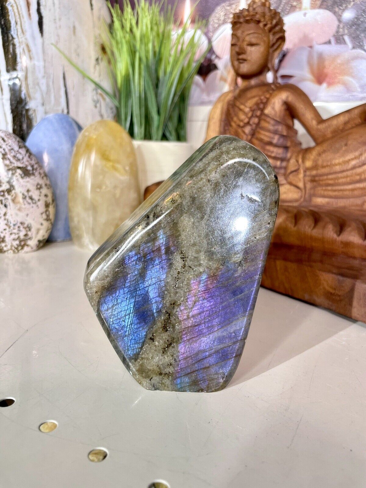 Labradorite Crystal Cool Shape Natural Crystals Meditation Decor 4.5”