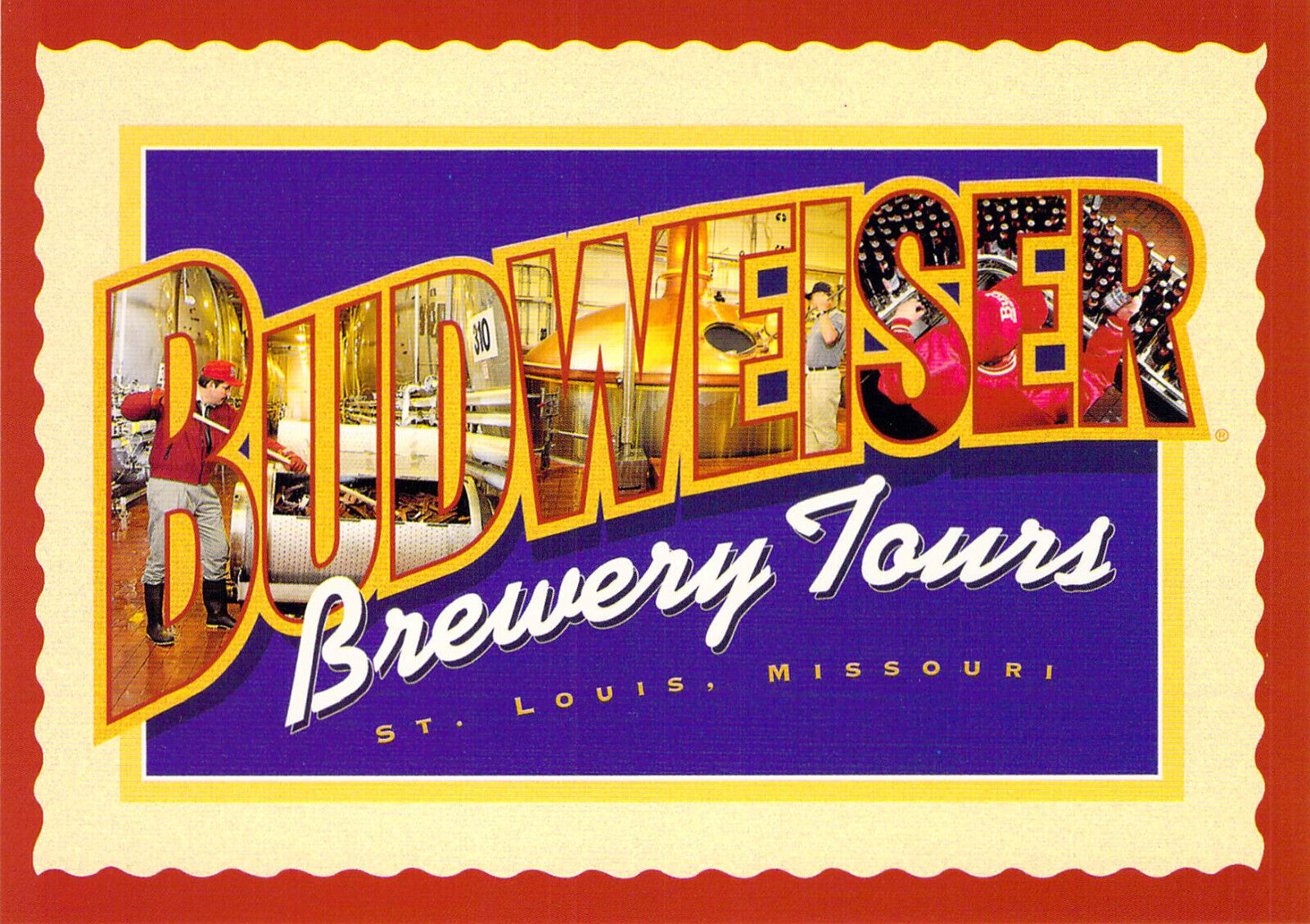 1996 MO St Louis Anheuser Busch Budweiser Brewery Tour AD  4x6 postcard CT23